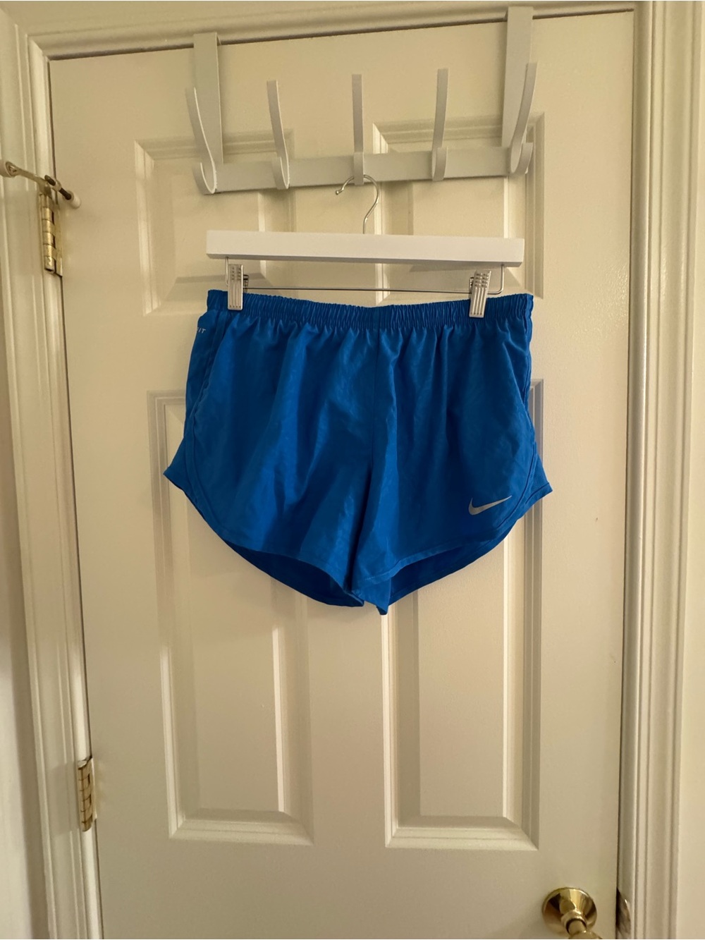 Nike Women's Bright Blue Athletic Running Shorts with Swoosh